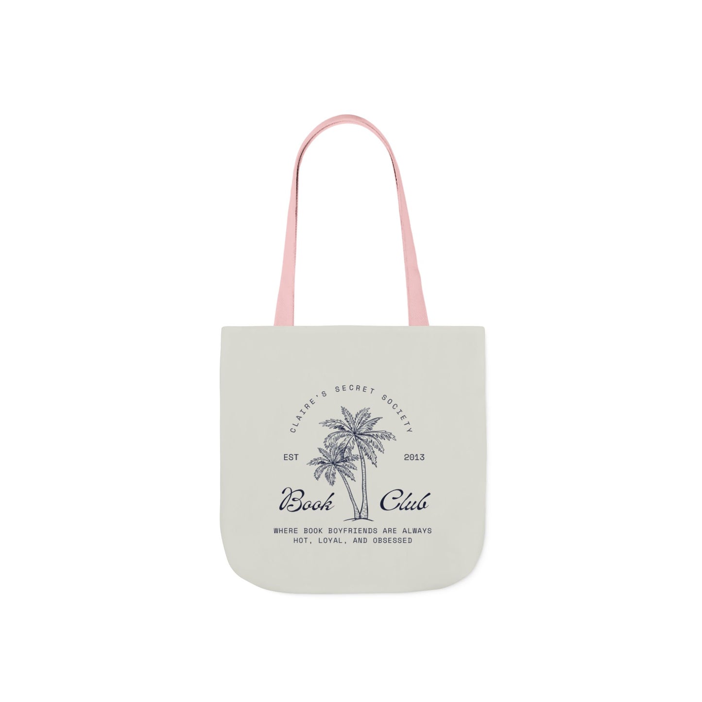 Claire's Secret Society Beach Club Canvas Tote Bag — Palm Tree Coastal Market Tote