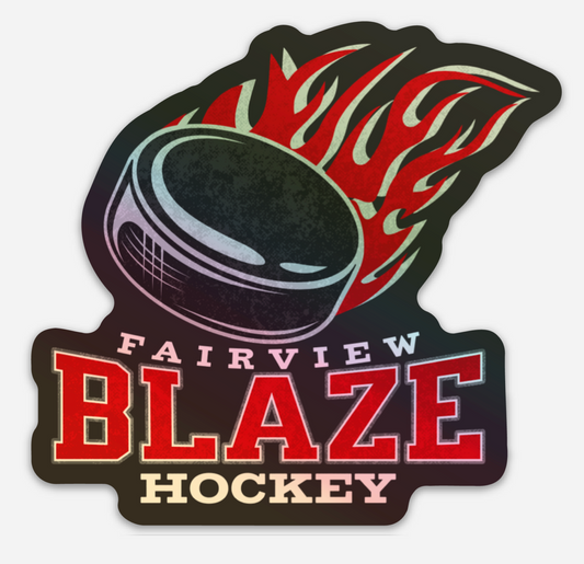 Blaze Hockey holographic sticker (big - 5x5)