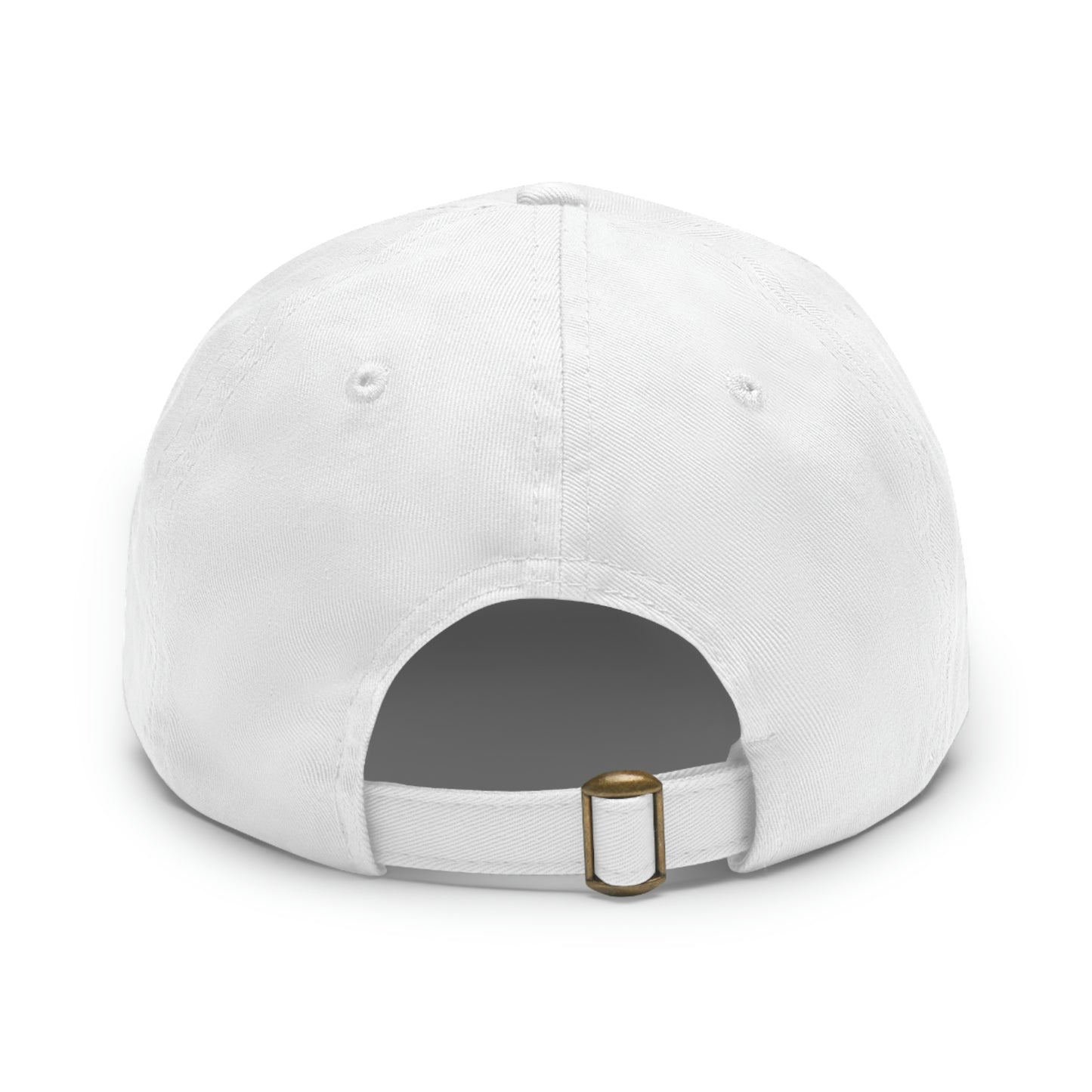 Brunette Dad Hat with Leather Patch (Round)