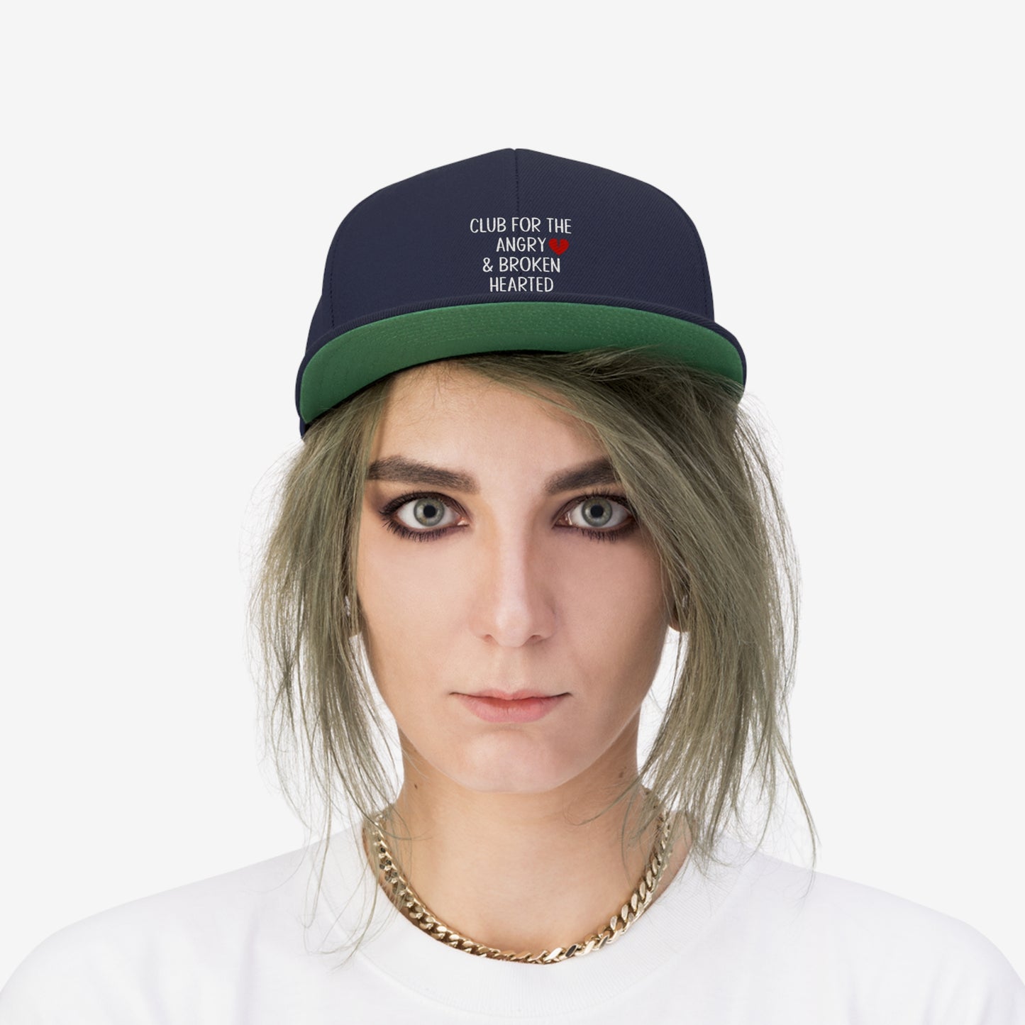 Club for the Angry & Broken Hearted Unisex Flat Bill Hat