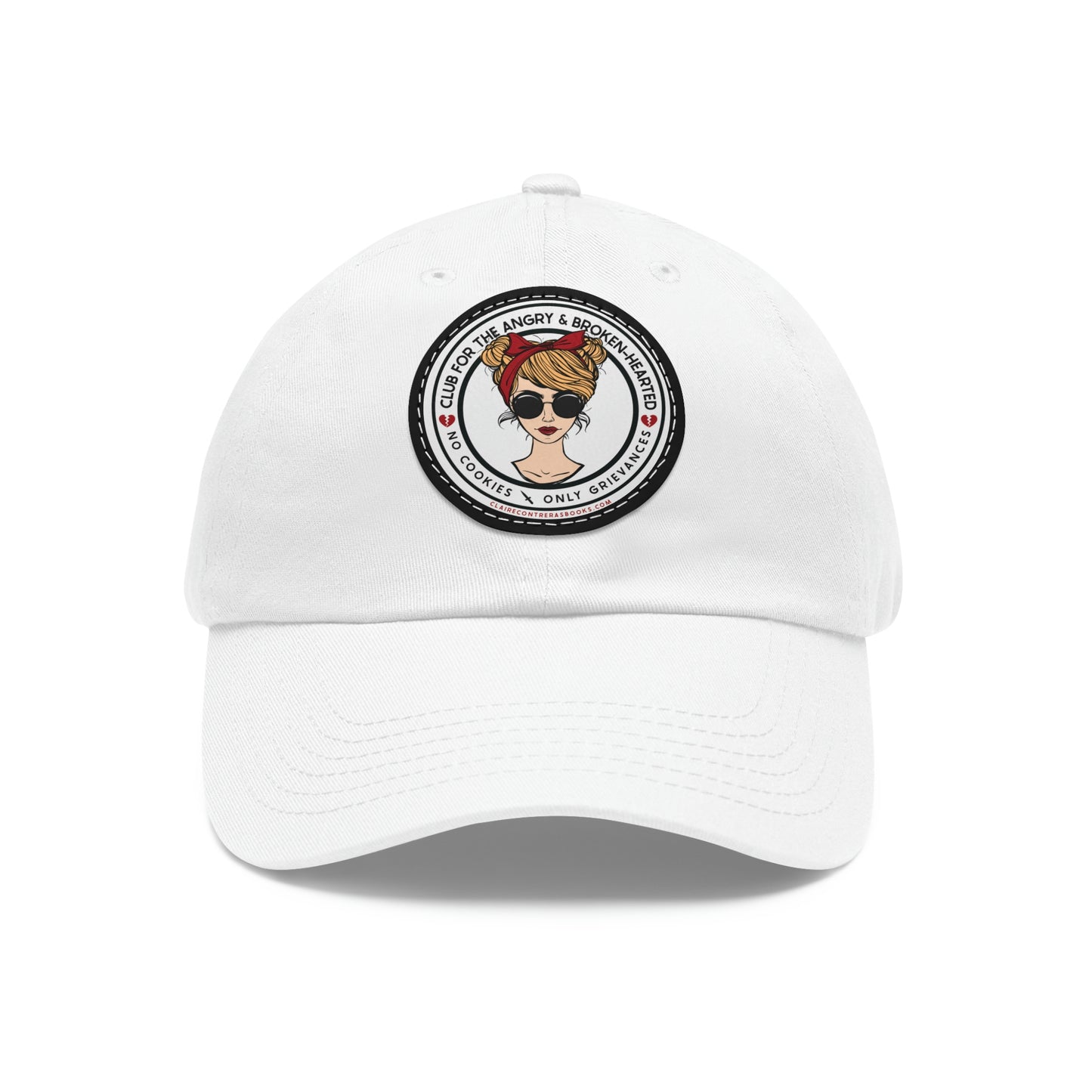 Blonde Dad Hat with Leather Patch (Round)