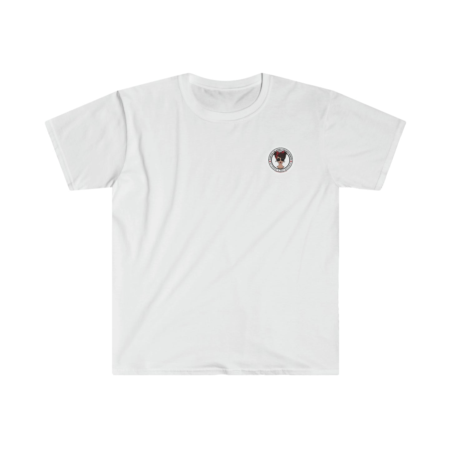 White T-Shirt Brunette Girl Club Unisex Softstyle T-Shirt