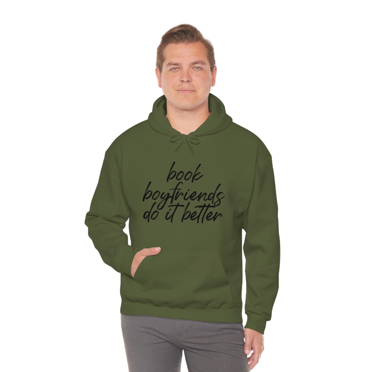 BOOK BOYFRIENDS DO IT BETTER Unisex Heavy Blend™ Hooded Sweatshirt