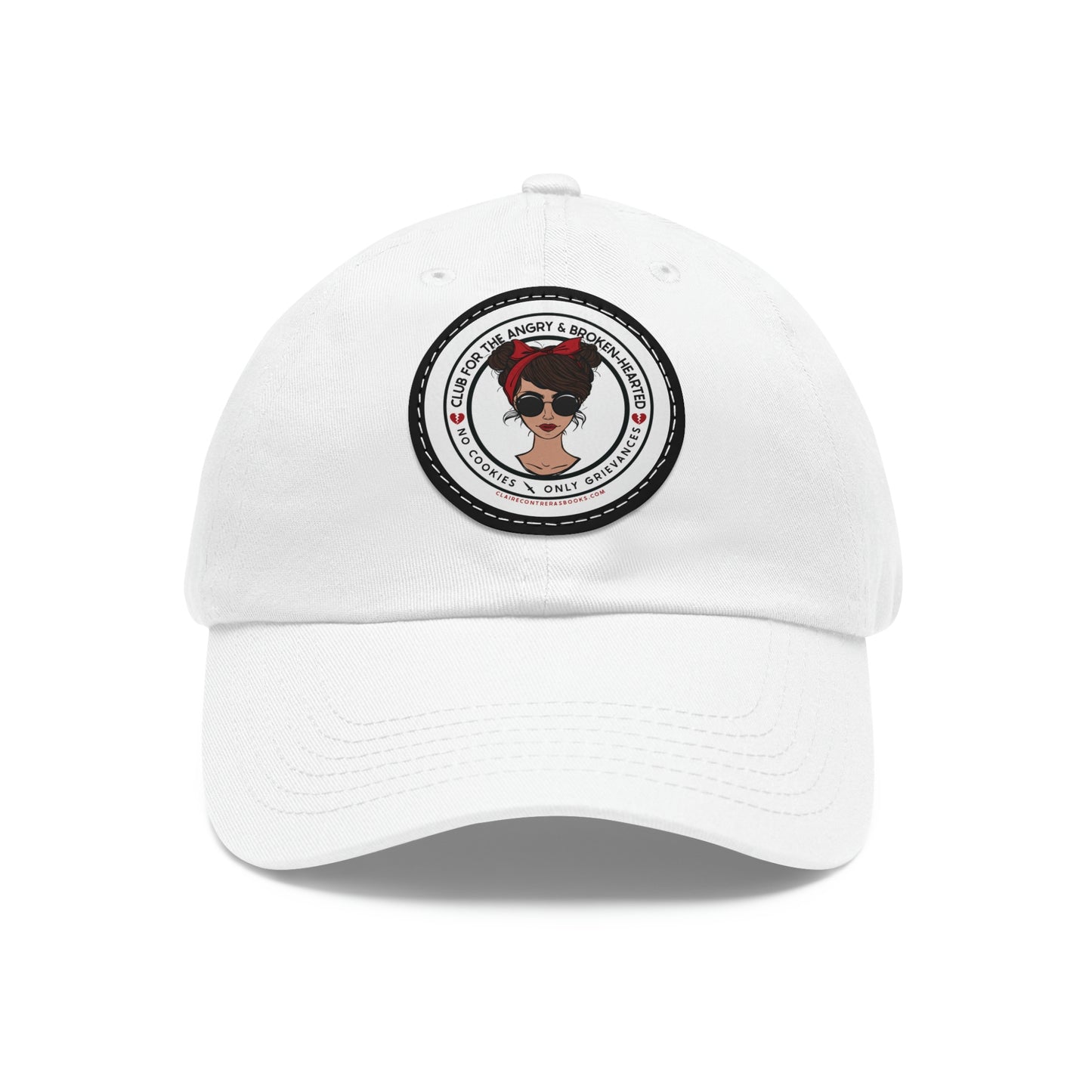 Brunette Dad Hat with Leather Patch (Round)